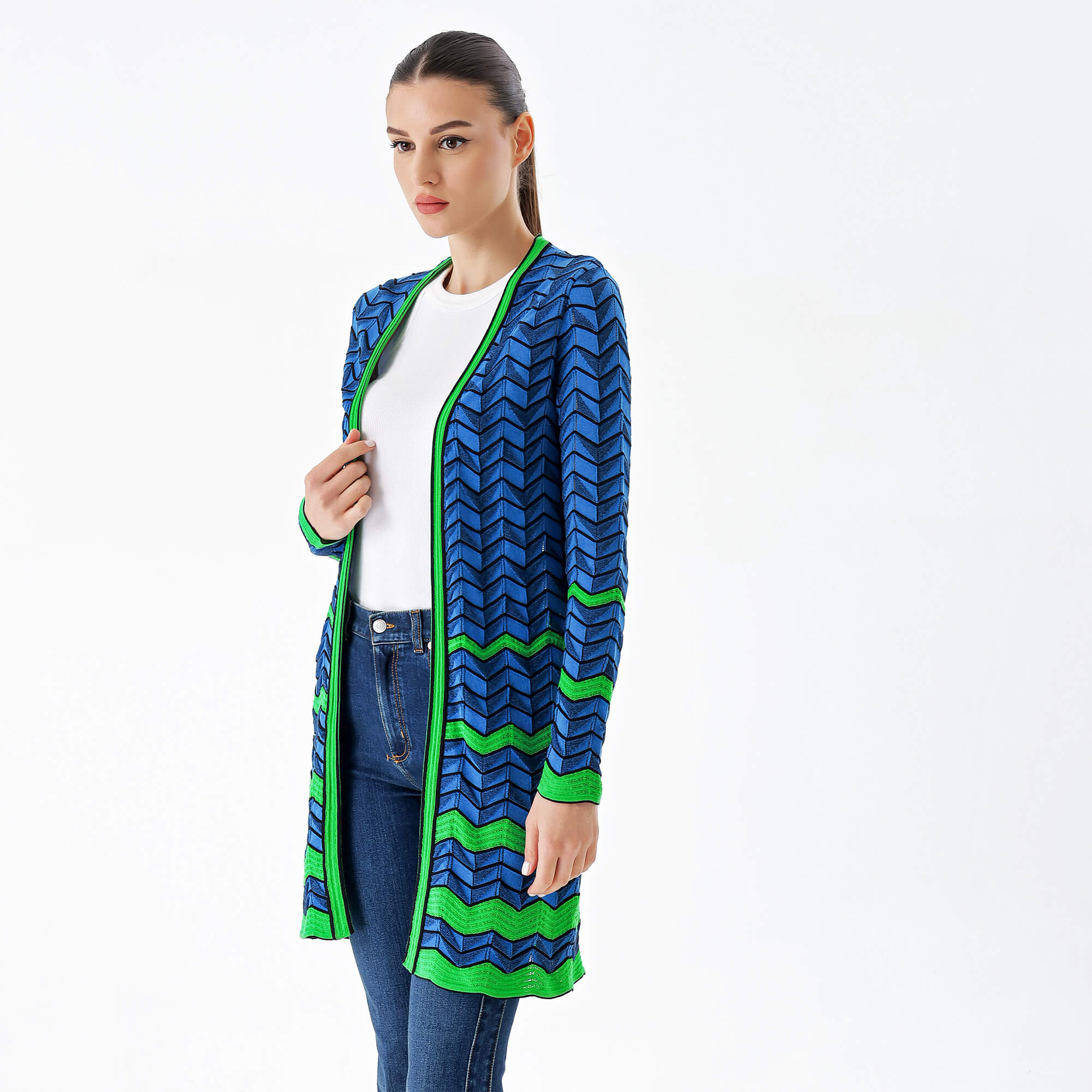 Missoni - Blue&Green&Black Zigzag Cardigan